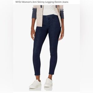 NYDJ AMI Women's Deep Blue Side Slit Stretch Ankle Skinny Jeans